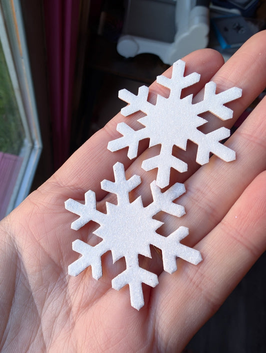 White glitter snowflake earrings - Trend Tonic