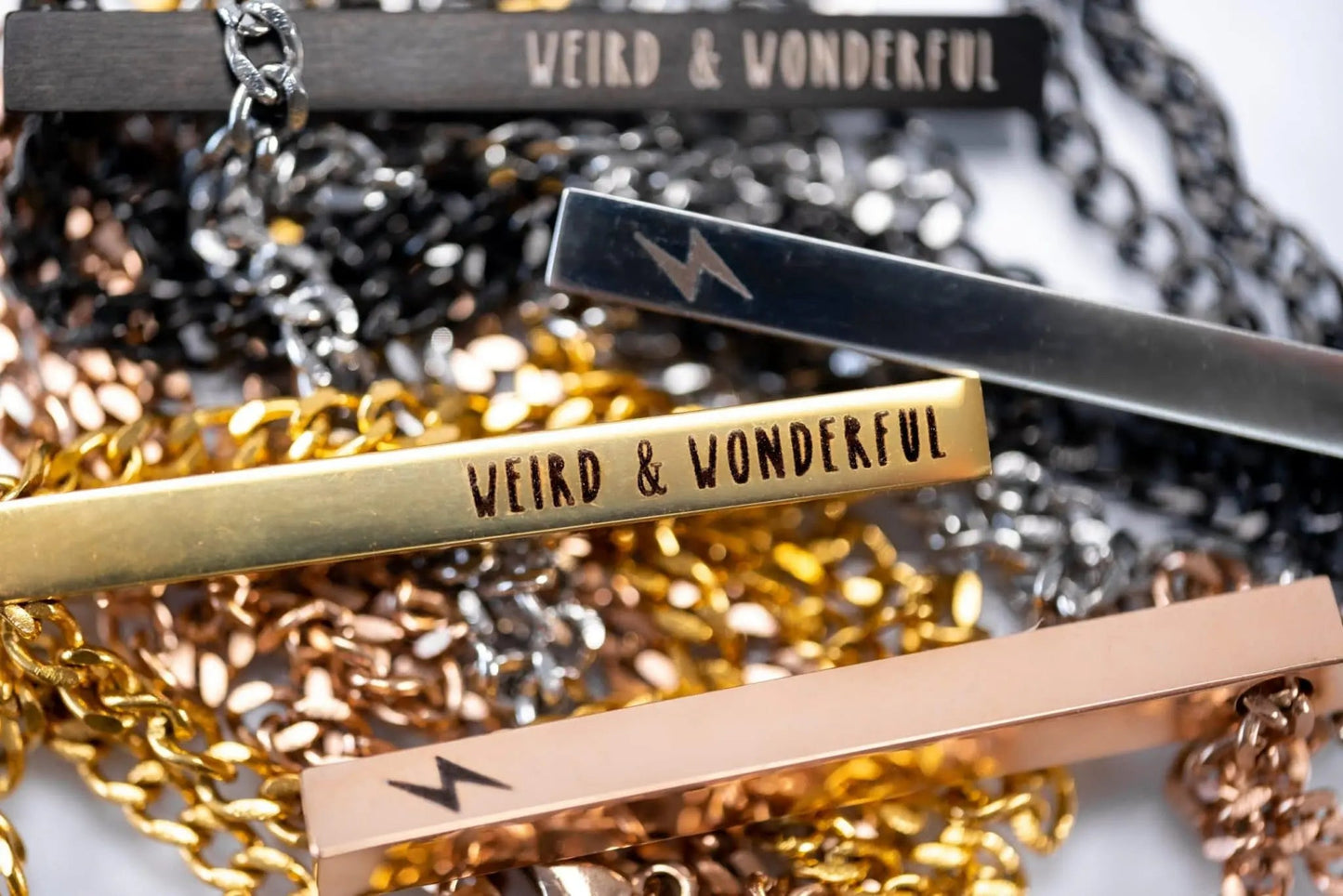 Custom Engraved Long Bar Necklace – 4 - Sided Personalisation - Trend Tonic