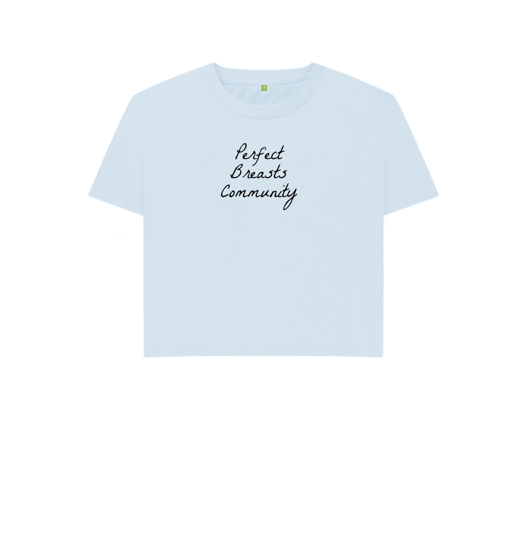Sky Blue Perfect Breasts Community tie dye boxy t-shirt