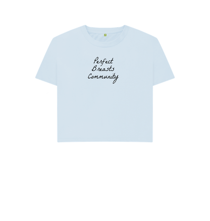 Sky Blue Perfect Breasts Community tie dye boxy t-shirt