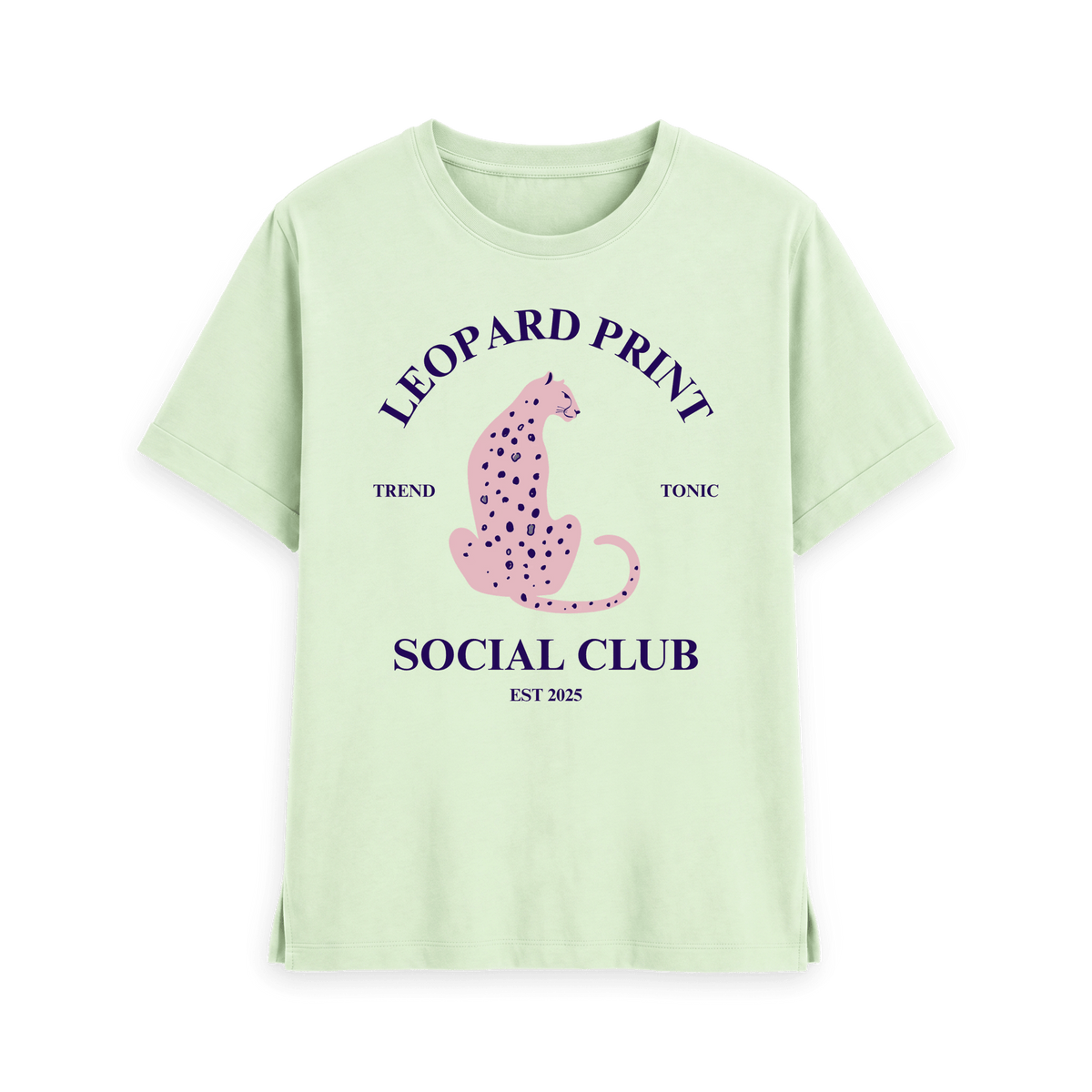 Pastel Green Printed T-shirt Front