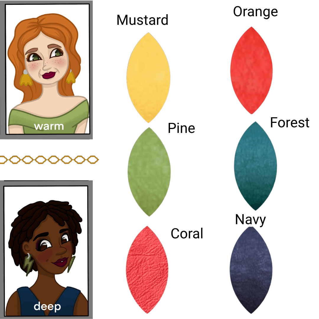 a woman with different colors