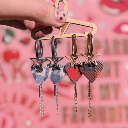 Tartan Heart star charm set