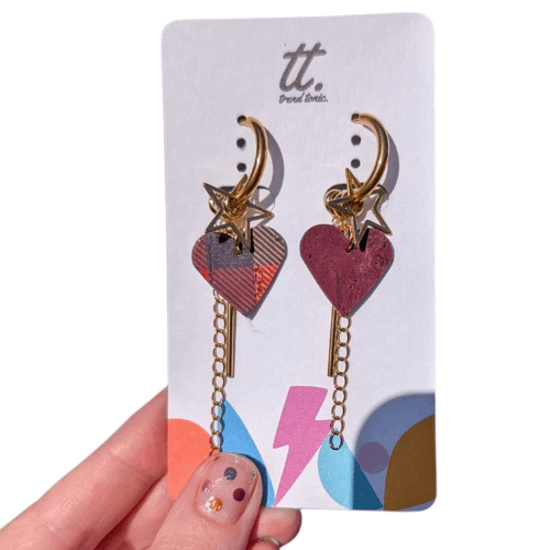 Tartan Heart star charm set