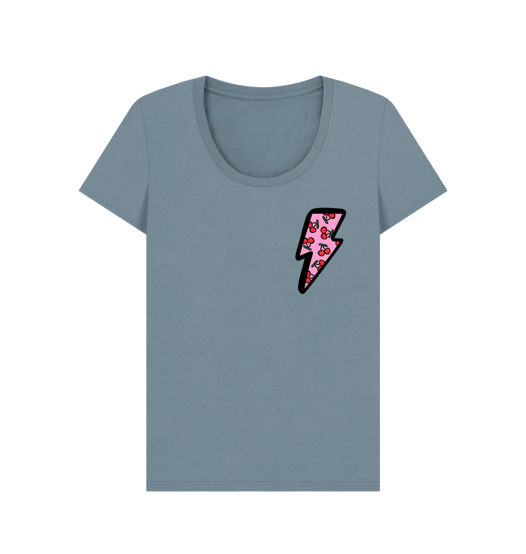 Stone Blue Printed T-shirt Front