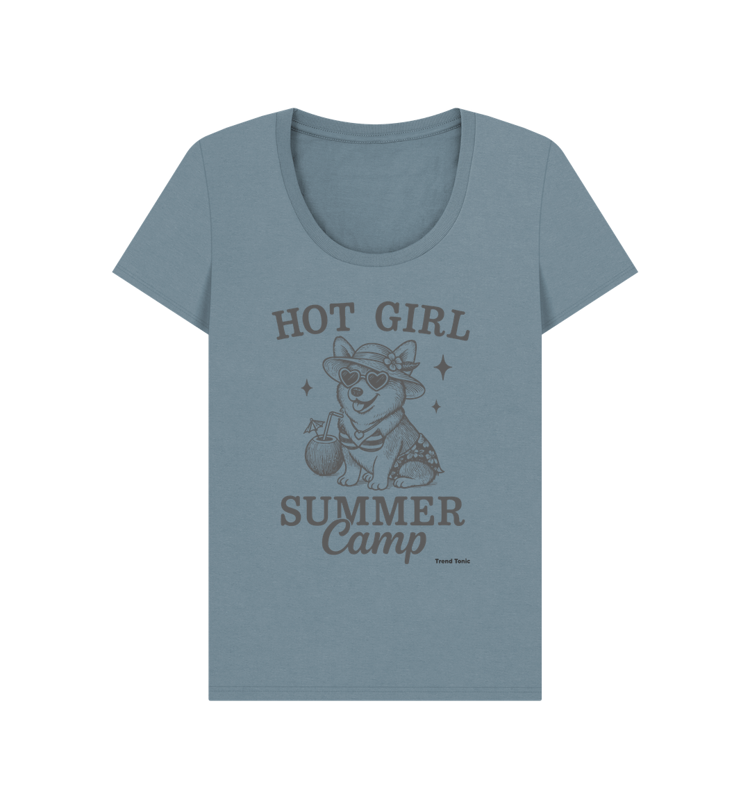 Stone Blue Printed T-shirt Front