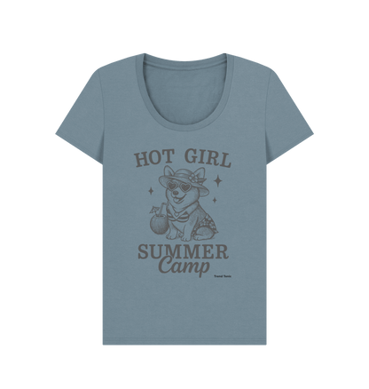 Stone Blue Printed T-shirt Front
