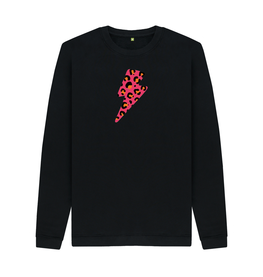 Black Printed Sweater Front