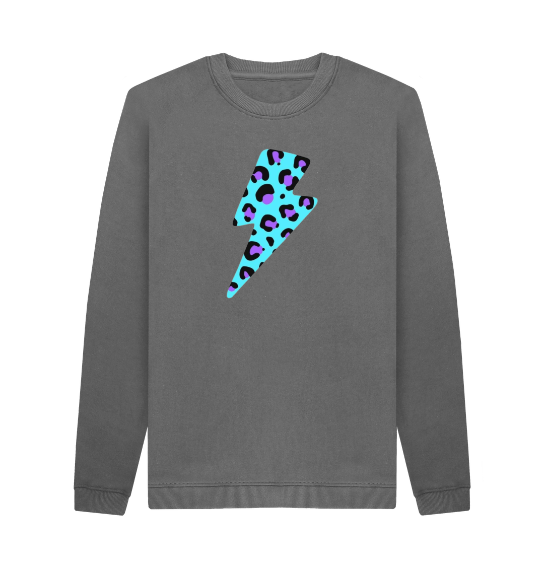 Slate Grey Printed Sweater Front