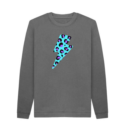 Slate Grey Printed Sweater Front