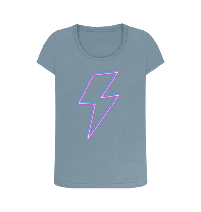 Stone Blue Printed T-shirt Front