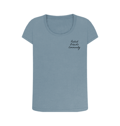 Stone Blue Perfect breasts community scoop neck t-shirt