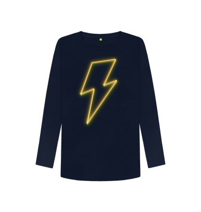 Navy Blue Printed Long Sleeve T Shirt Front