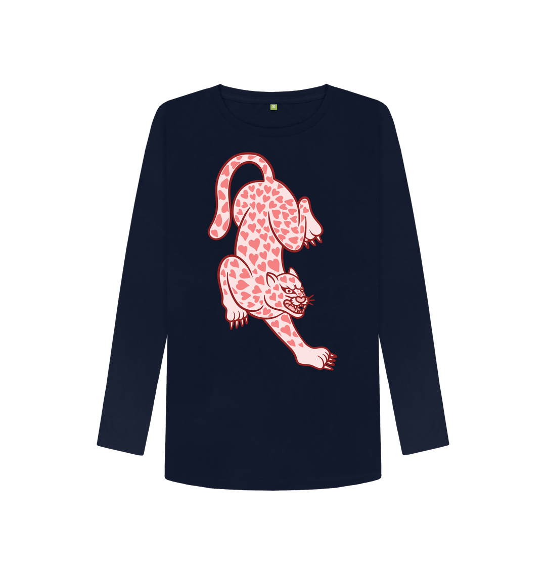 Navy Blue Printed Long Sleeve T Shirt Front