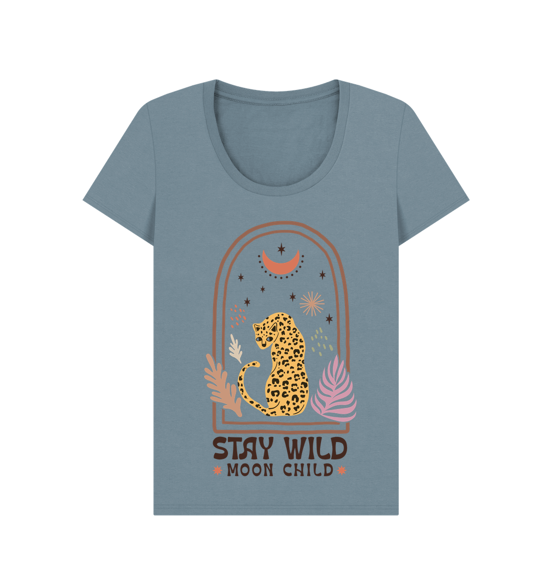 Stone Blue Printed T-shirt Front