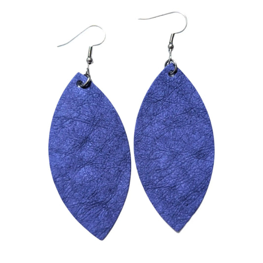 Blue plant paper leaf earrings