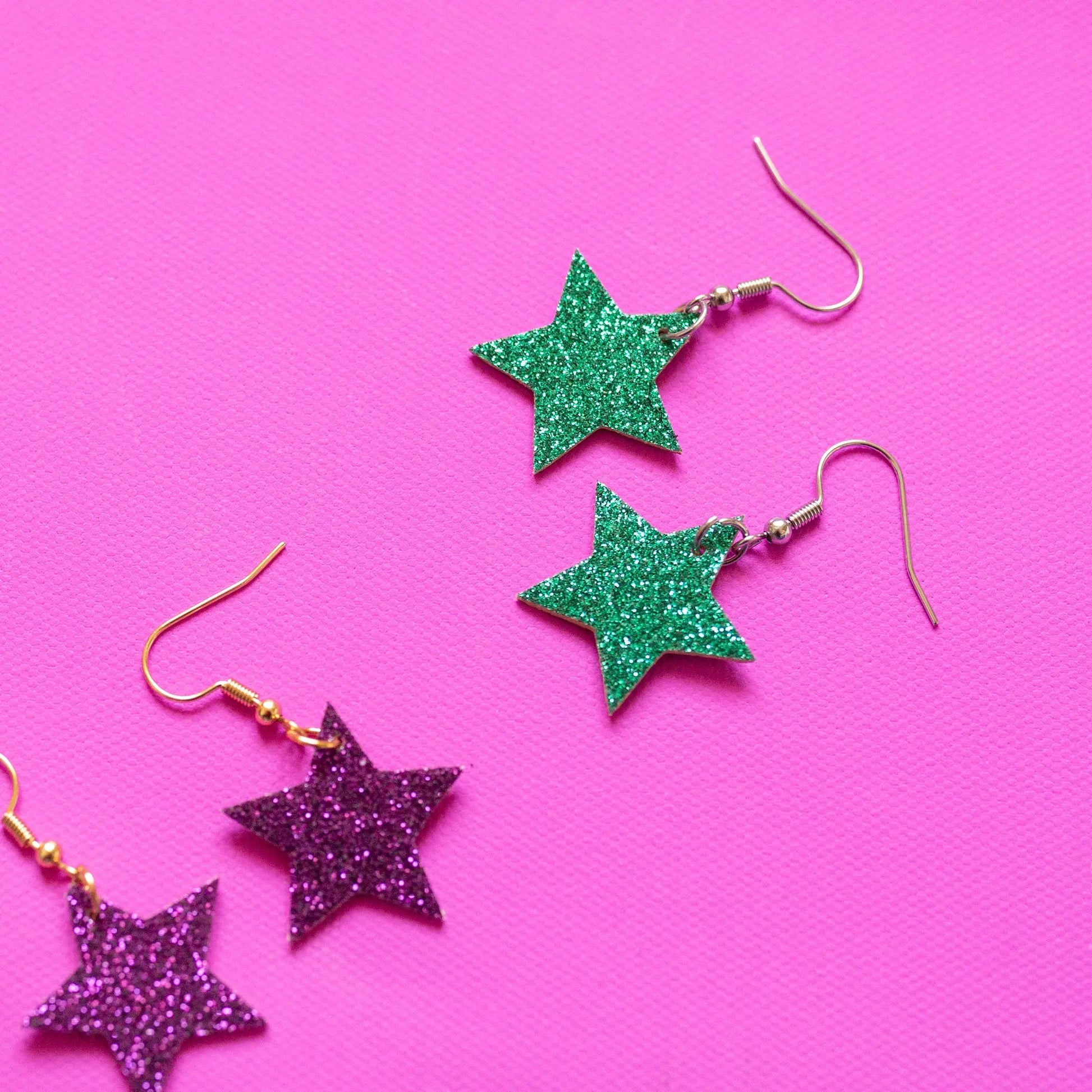 Glitter star earrings Trend Tonic