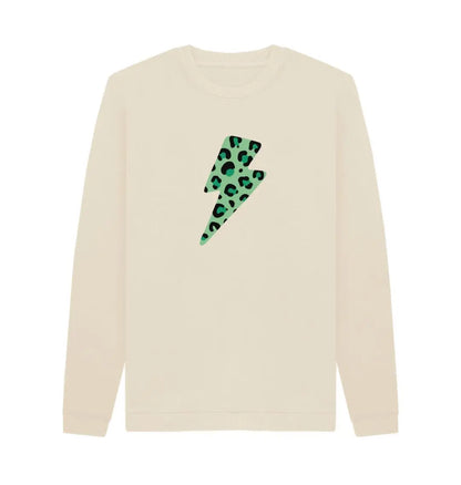Green leopard lightning bolt sweater - Trend Tonic