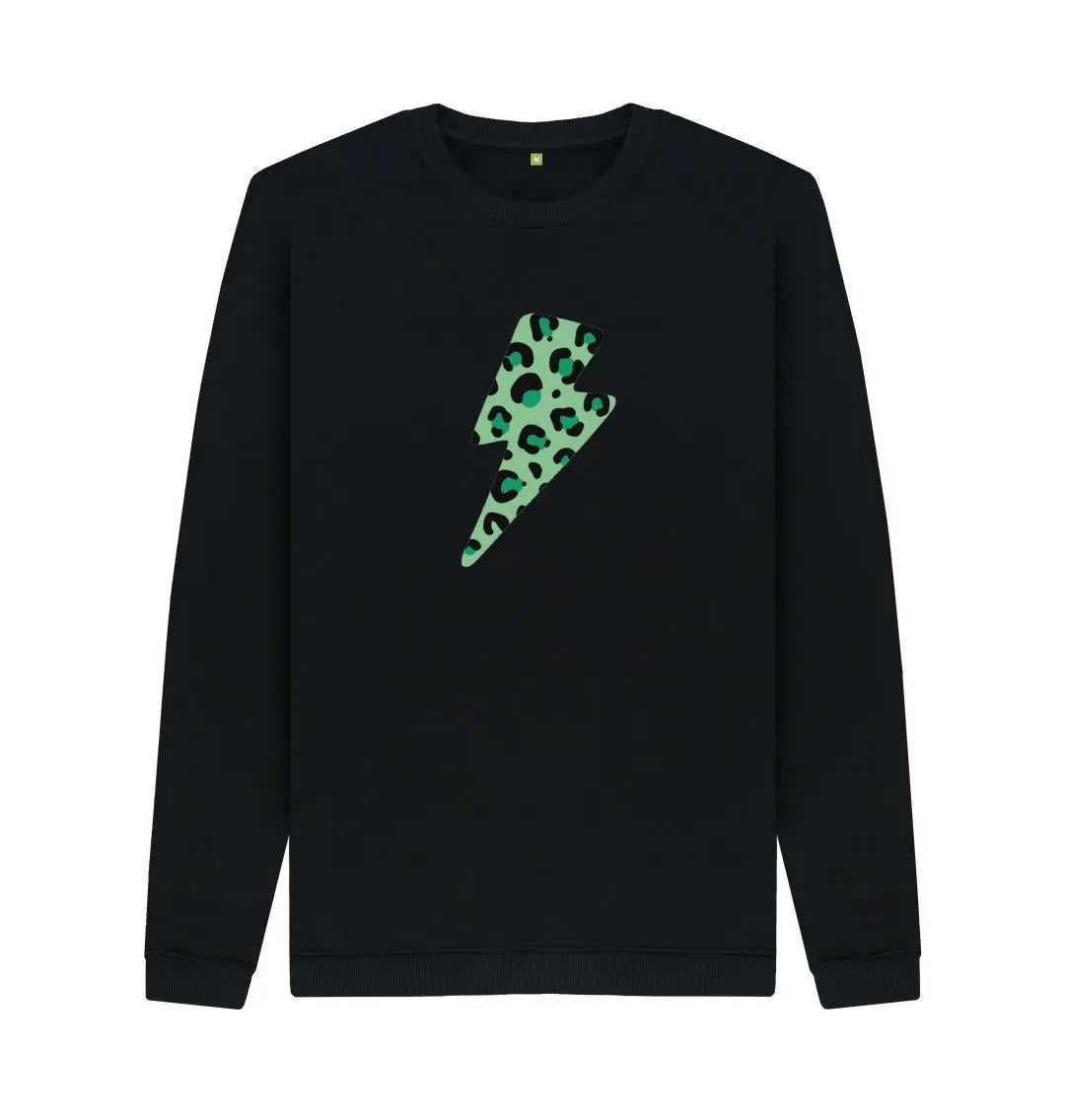 Green leopard lightning bolt sweater - Trend Tonic