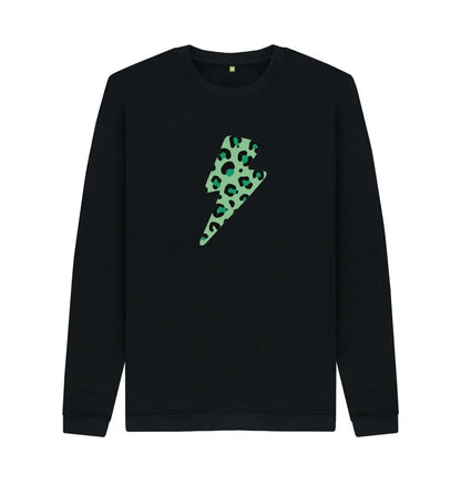 Green leopard lightning bolt sweater - Trend Tonic