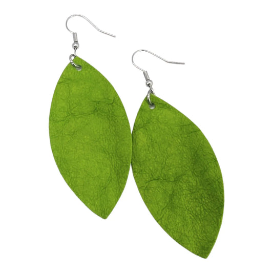 Green plant paper leaf earrings