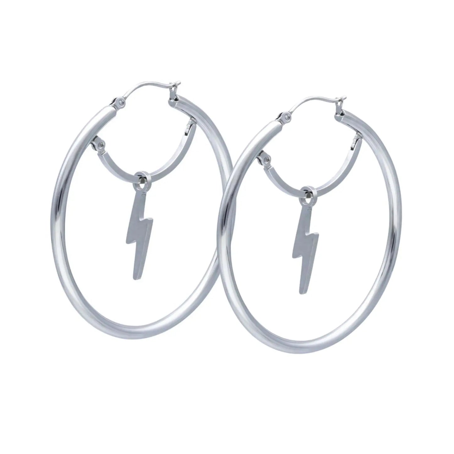Interchangable charm large hoop earrings