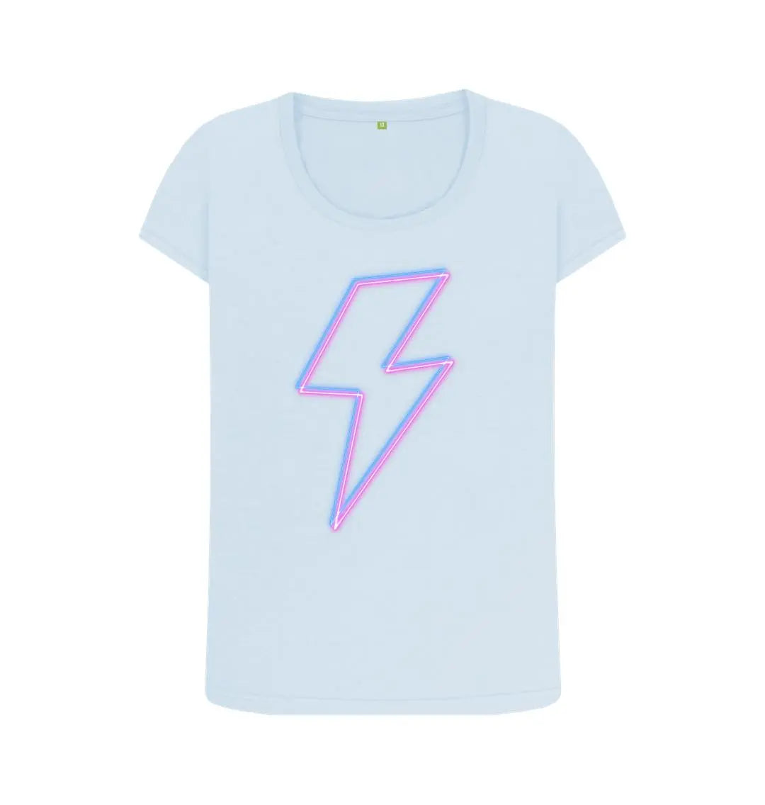 Neon lightning bolt scoop neck t-shirt