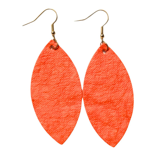 Orange plant paper leaf earrings