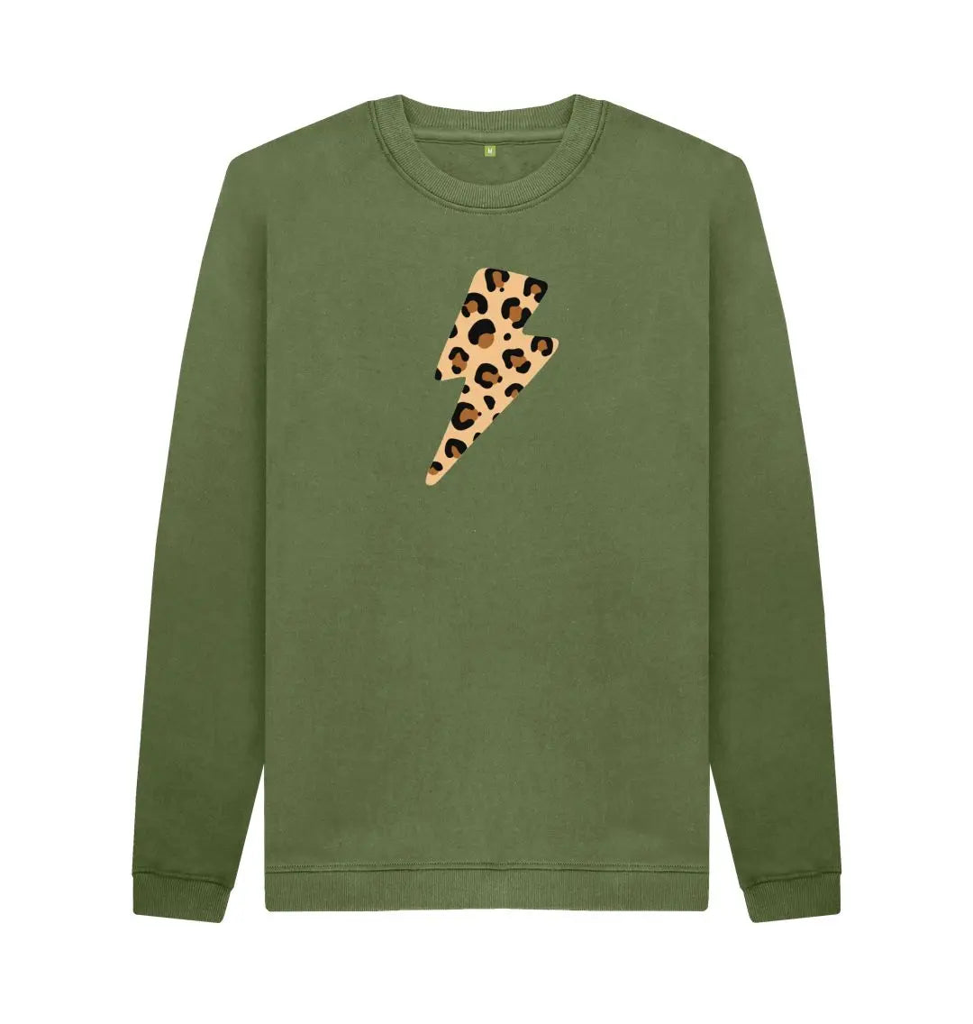 Unisex leopard print lightning bolt jumper - Trend Tonic