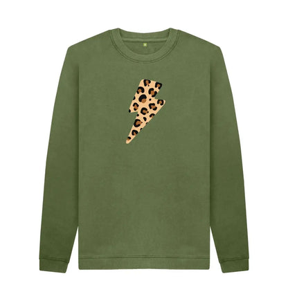 Unisex leopard print lightning bolt jumper - Trend Tonic