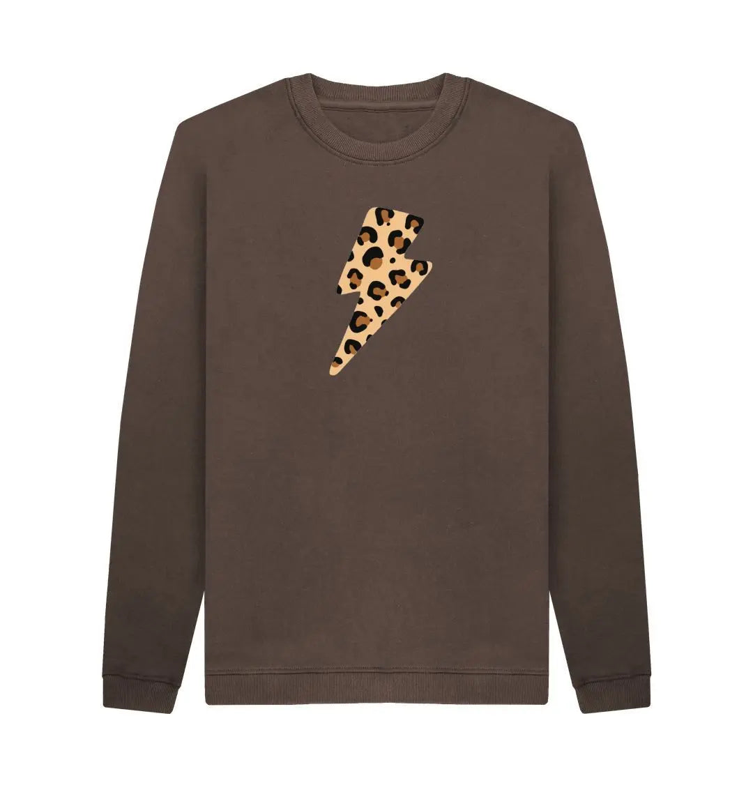Unisex leopard print lightning bolt jumper - Trend Tonic