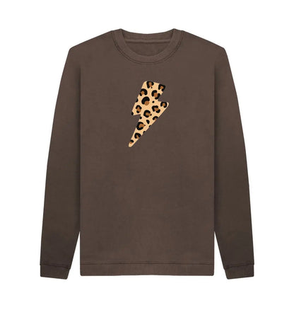 Unisex leopard print lightning bolt jumper - Trend Tonic
