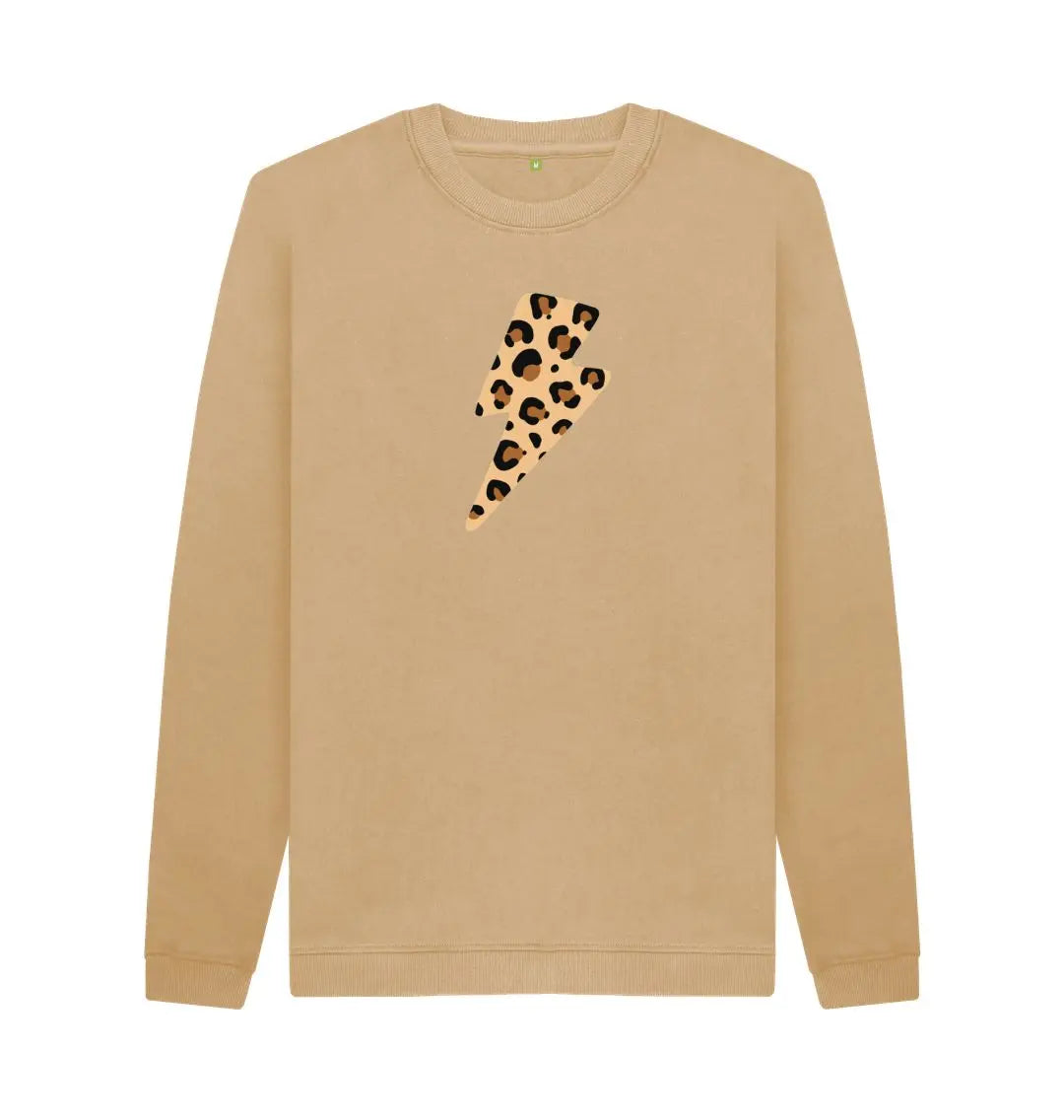 Unisex leopard print lightning bolt jumper - Trend Tonic