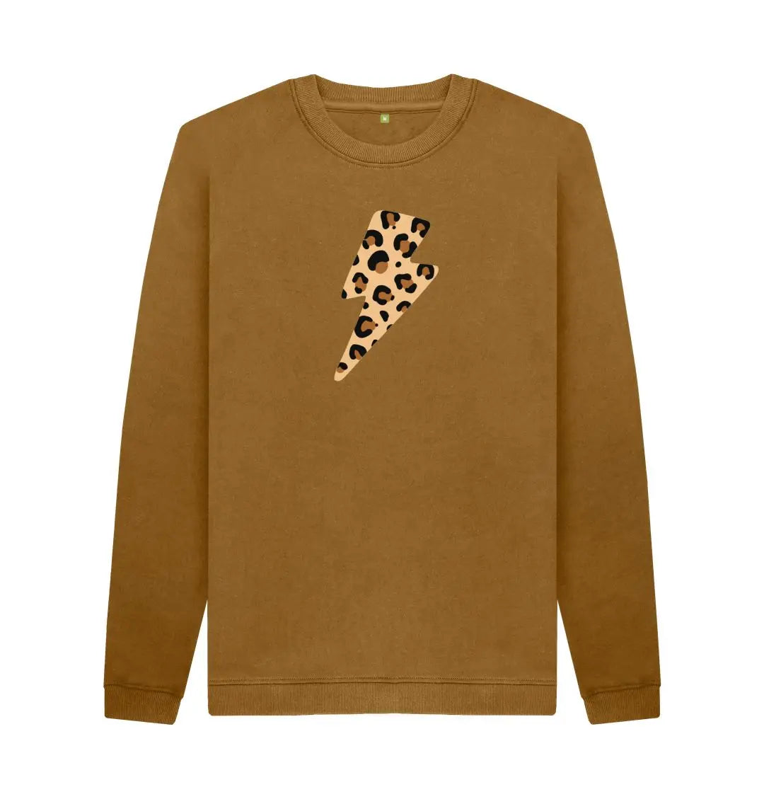 Unisex leopard print lightning bolt jumper - Trend Tonic