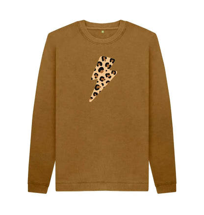 Unisex leopard print lightning bolt jumper - Trend Tonic