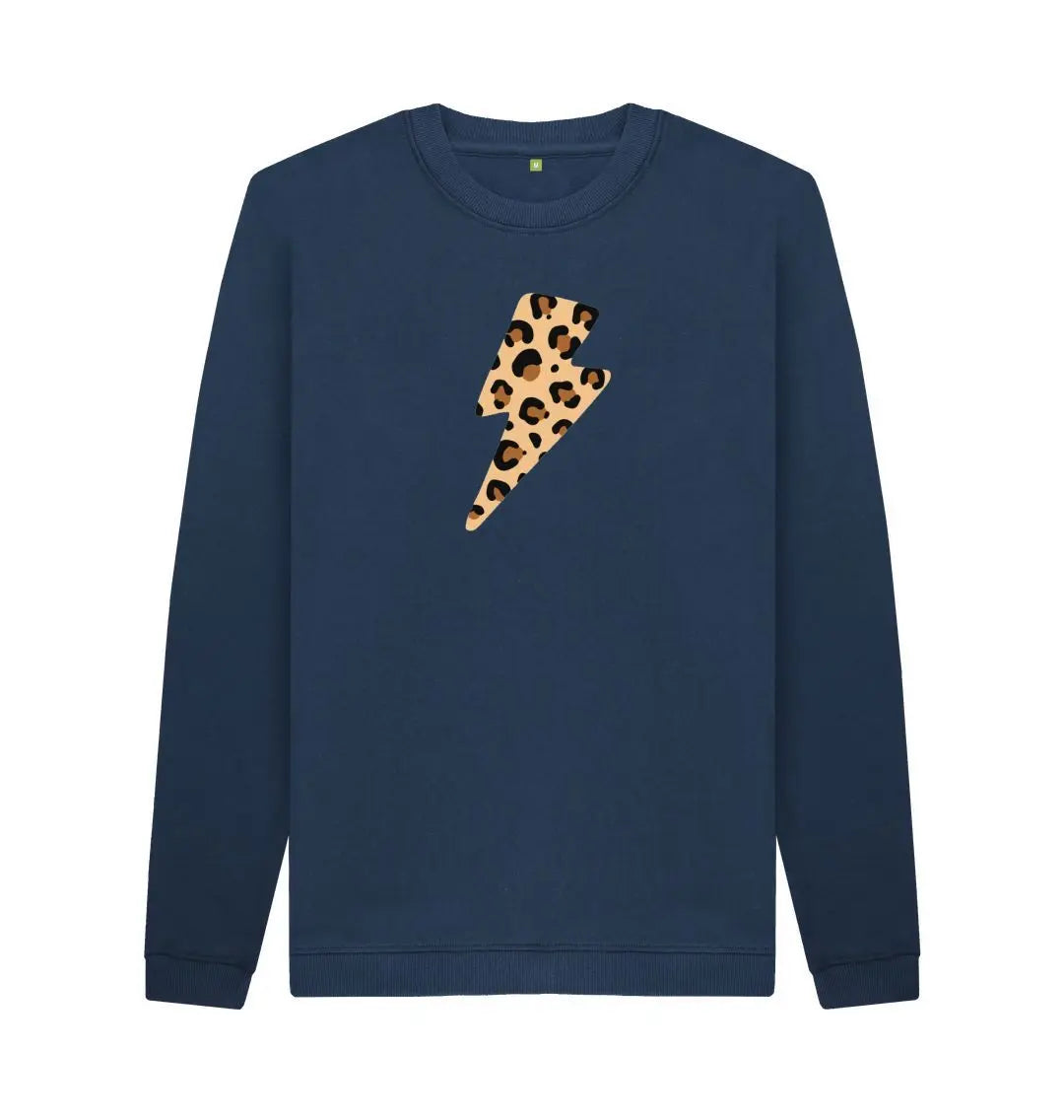 Unisex leopard print lightning bolt jumper - Trend Tonic