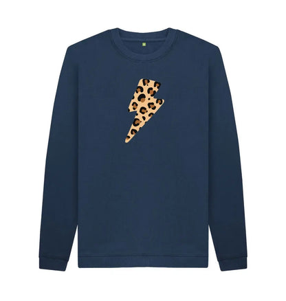 Unisex leopard print lightning bolt jumper - Trend Tonic