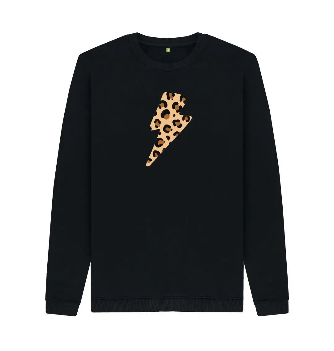 Unisex leopard print lightning bolt jumper - Trend Tonic
