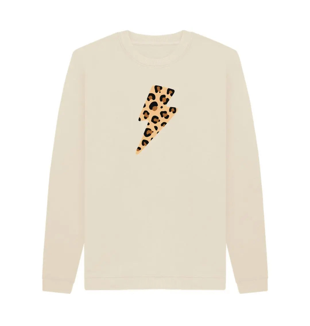 Unisex leopard print lightning bolt jumper - Trend Tonic