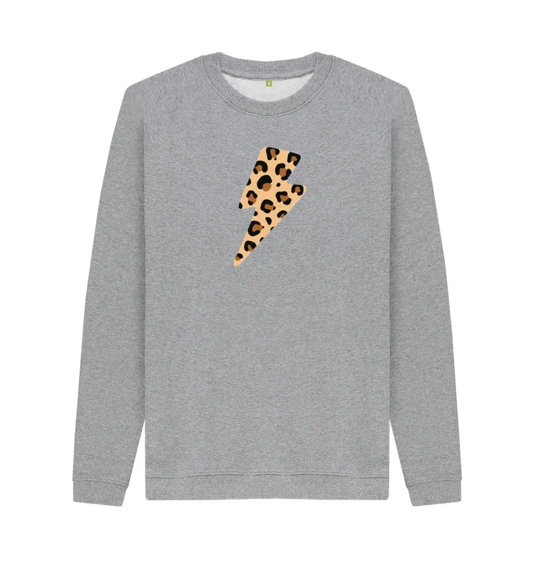 Unisex leopard print lightning bolt jumper - Trend Tonic