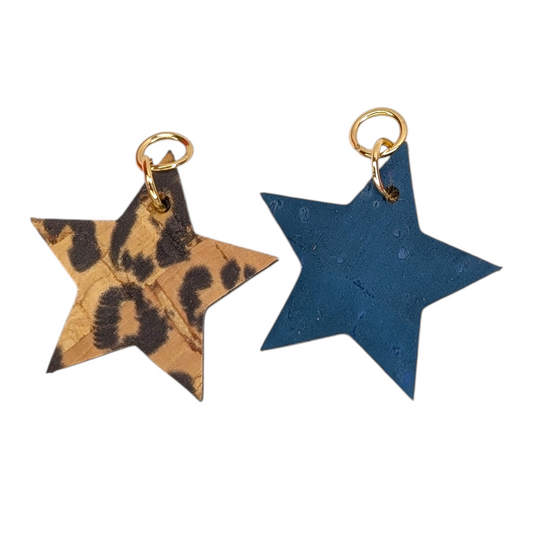 a pair of leather stars