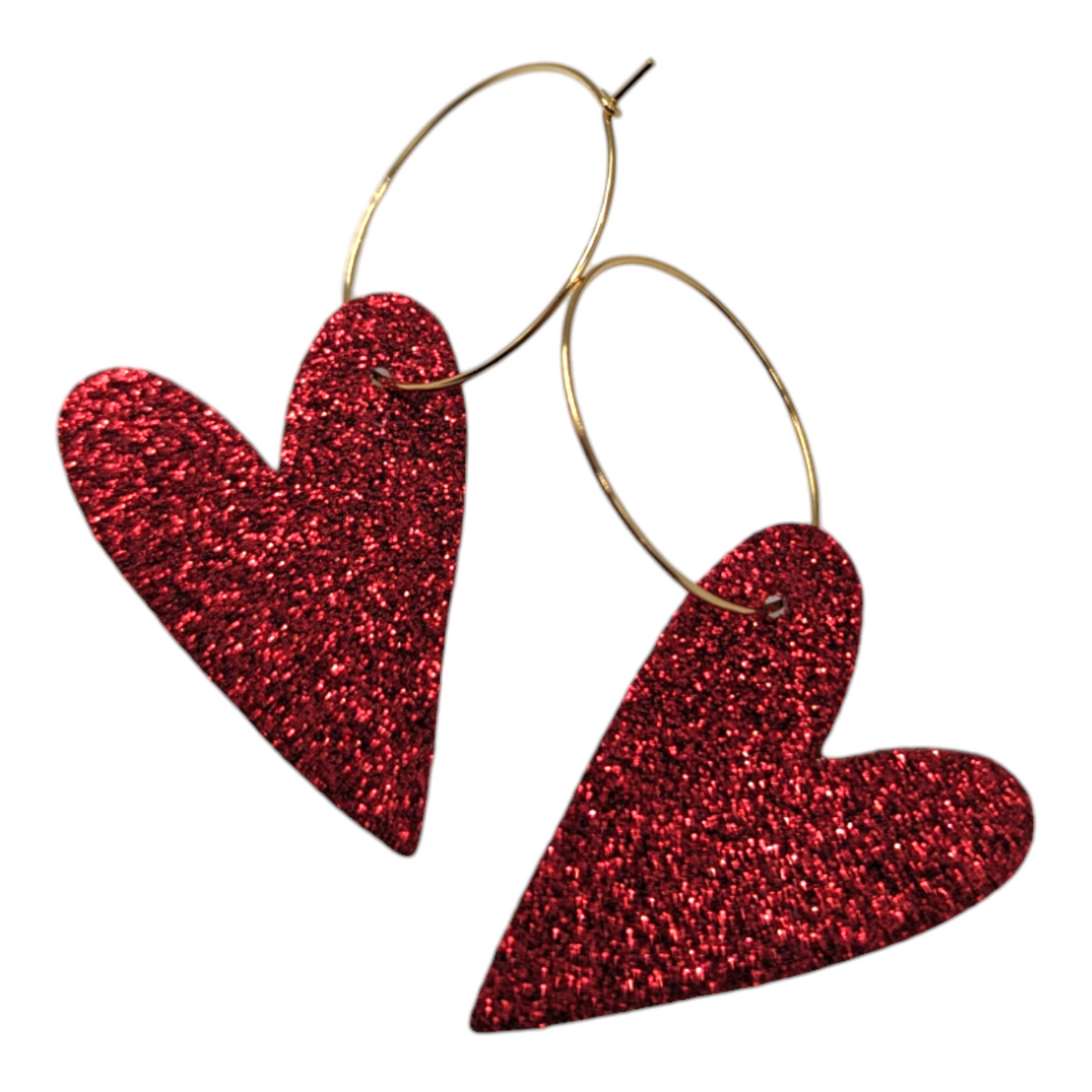 Red glitter heart hoops Trend Tonic