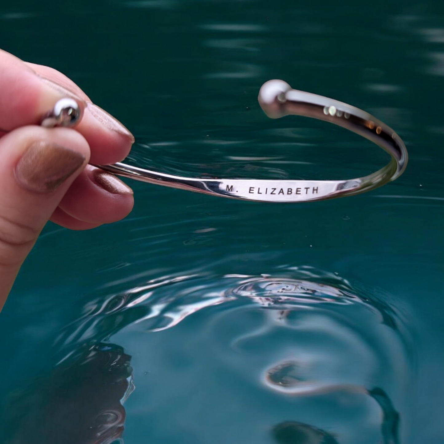 Engraved Silver Torque bangle
