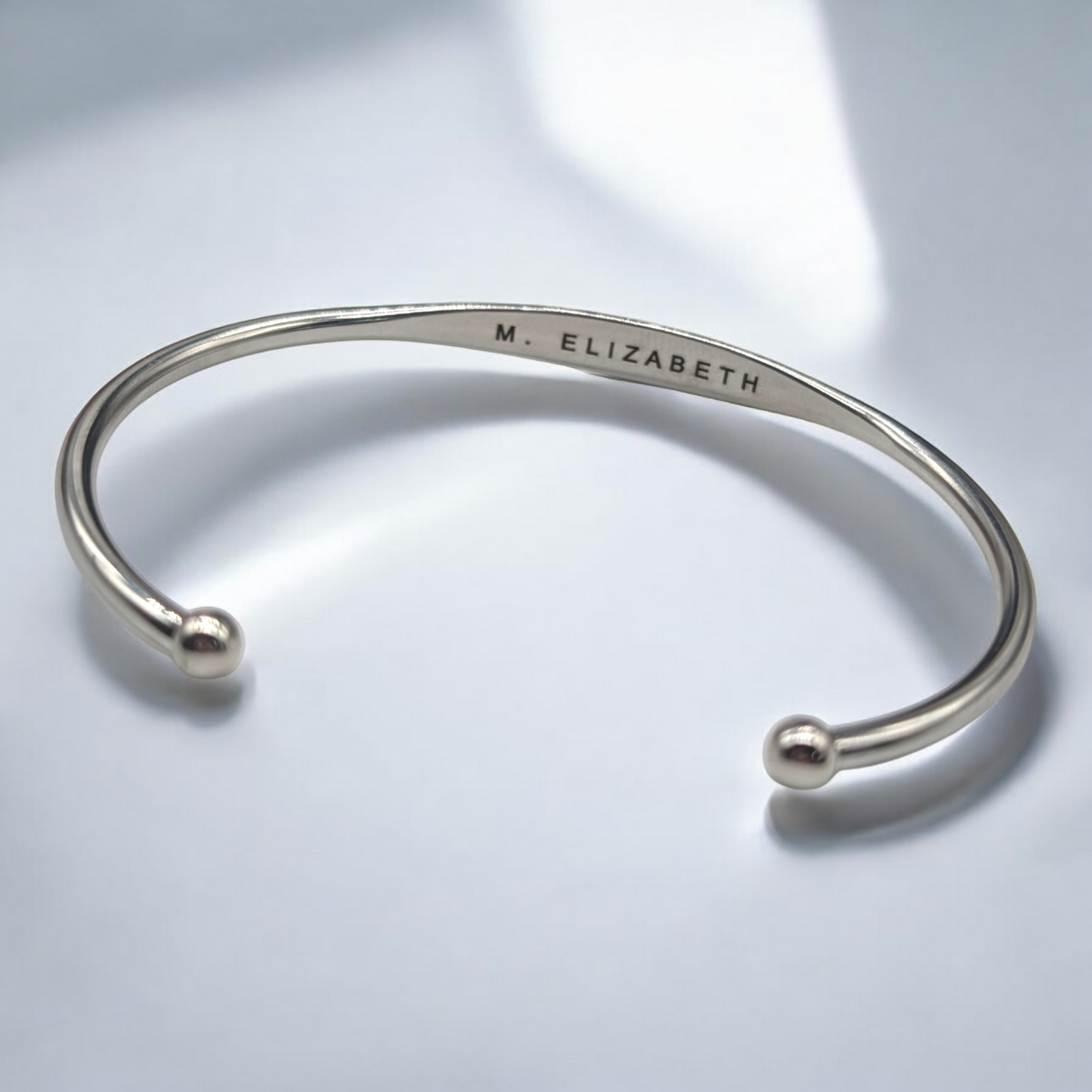 Engraved Silver Torque bangle