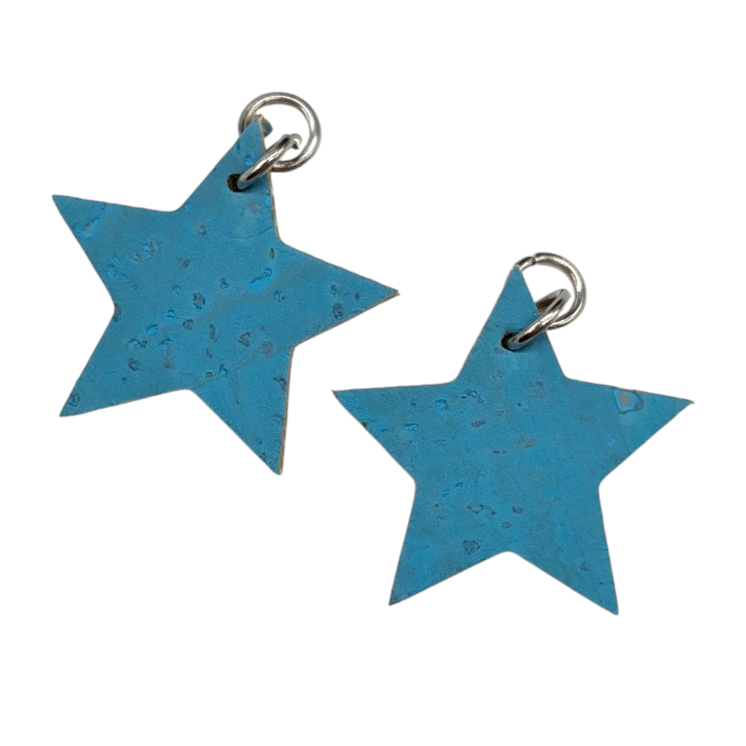 a pair of blue stars earrings