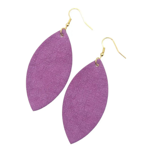 Purple plant paper leaf earrings