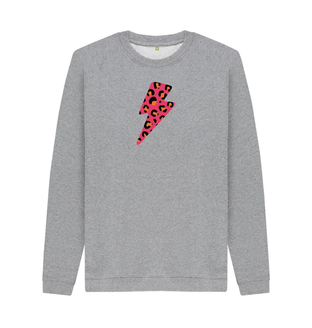 Red and orange leopard print lightning bolt unisex sweater - Trend Tonic