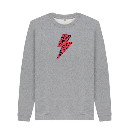 Red and orange leopard print lightning bolt unisex sweater - Trend Tonic