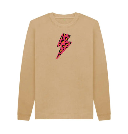 Red and orange leopard print lightning bolt unisex sweater - Trend Tonic