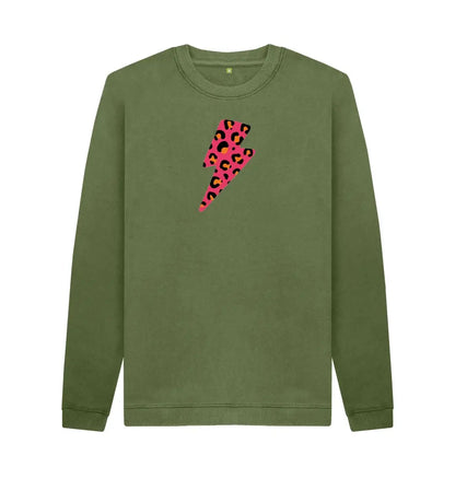 Red and orange leopard print lightning bolt unisex sweater - Trend Tonic